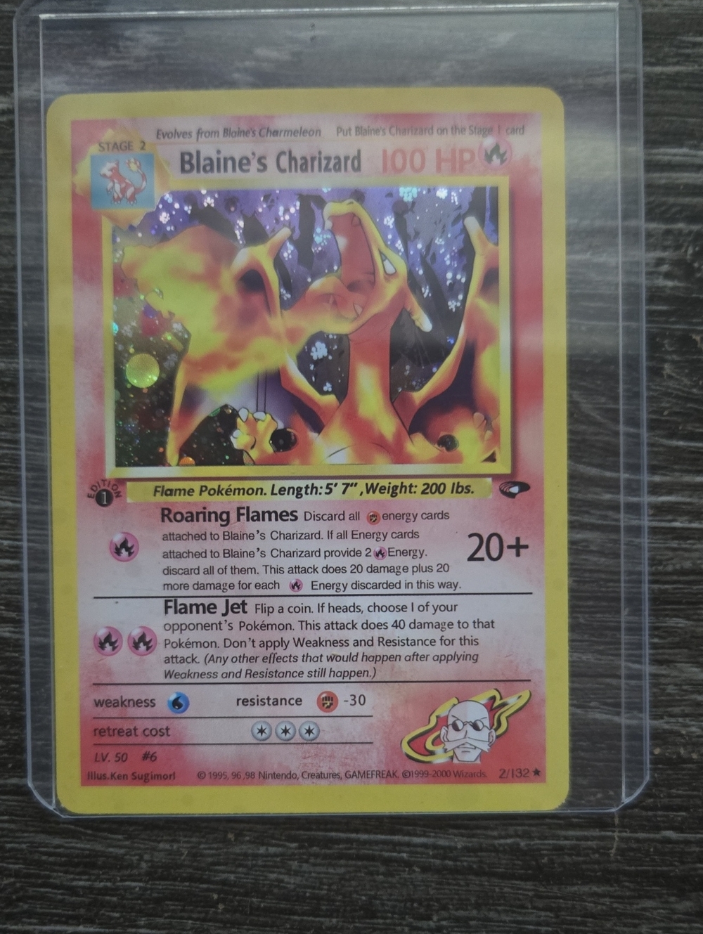Blaine's Charizard Proxy Holo Pokémon Card